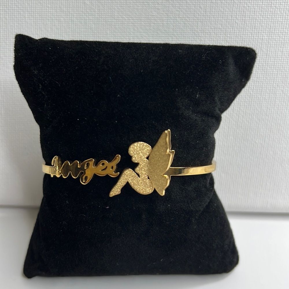 Angel Gold bracelet Fashion Frosted Titanium Steel